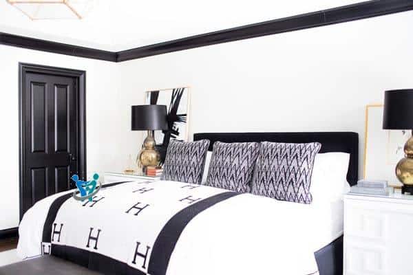 الوان دهانات غرف النوم الحديثة 2023 6 غرفة نوم اللون الأسود والأبيض (1)